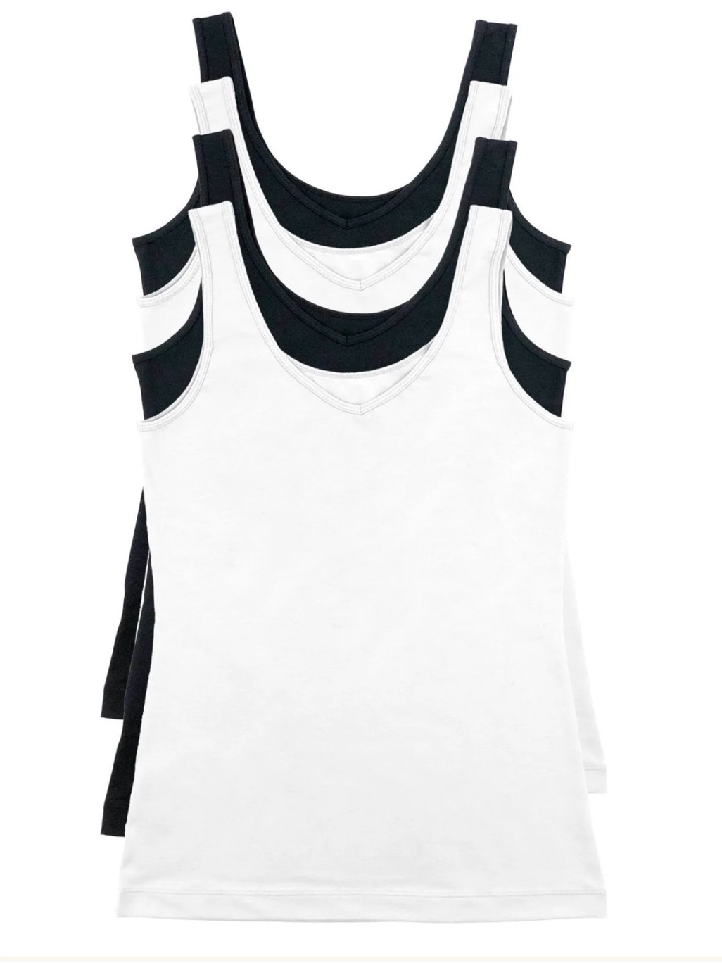 Felina White And Black Tank Top Set - 2-Pack Essentials
